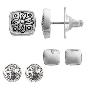 3/15 NWT Napier Square Stud & ball Earring Set